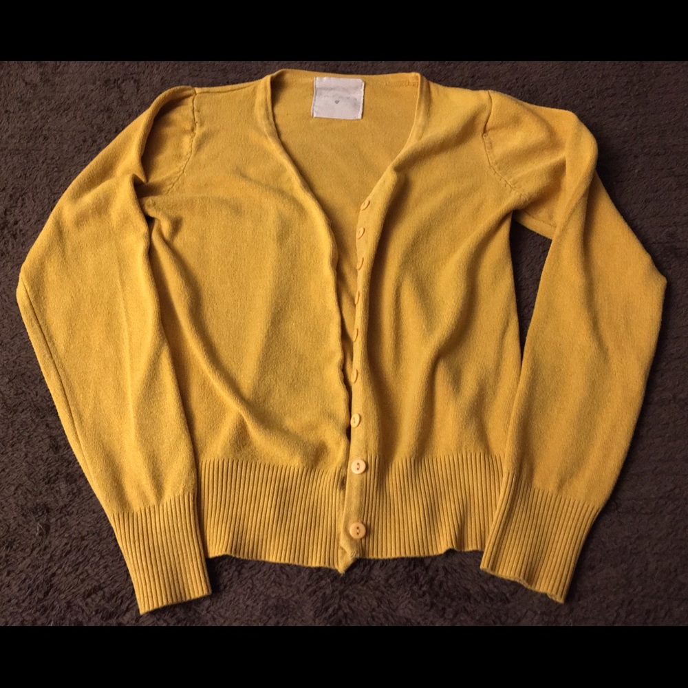 Mustard Yellow Knit Papaya Cardigan